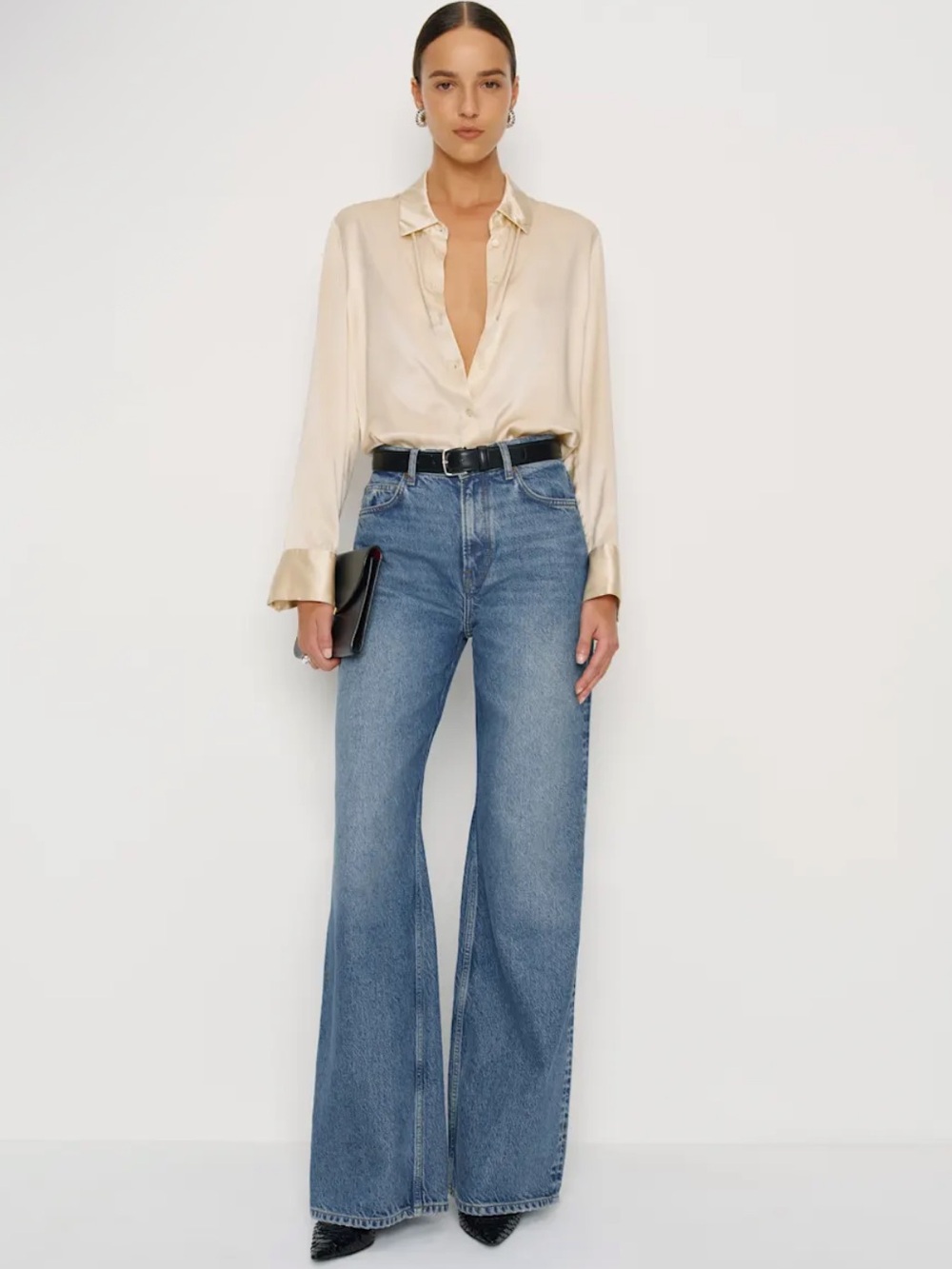 Reformation Cary High Rise Slouchy Wide Leg Jean - 28